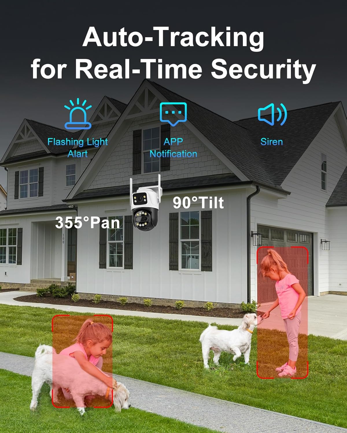 WiFi охранителна камера 3MP с 2 обектива, PTZ, нощно виждане