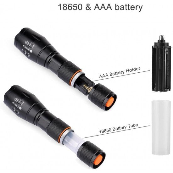 Мощен акумулаторен фенер с CREE LED диод 2500W ZOOM T6 - Stivo.bg