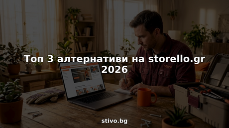 Мъж търси алтернативни магазини за инструменти в интернет на лаптопа си.