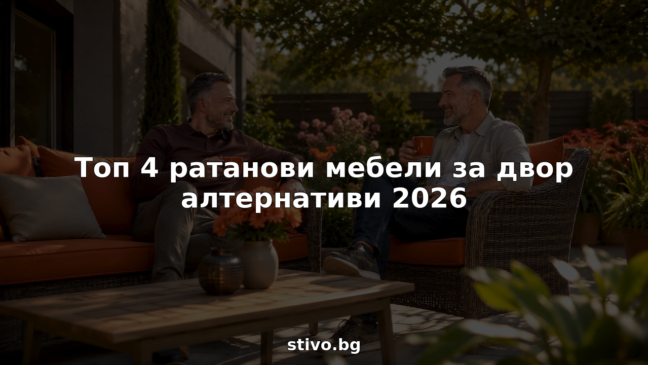Двойка се наслаждава на спокойна почивка върху ратанови мебели в градината.
