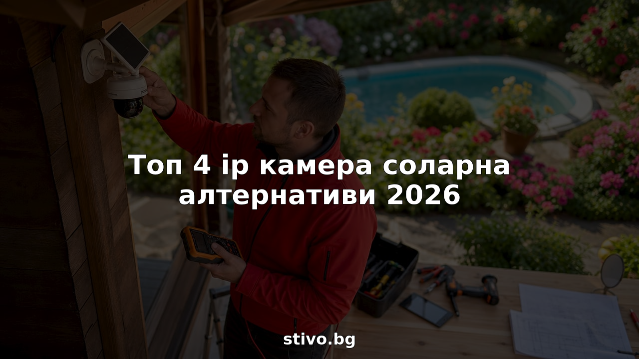 Техник монтира външна соларна IP камера