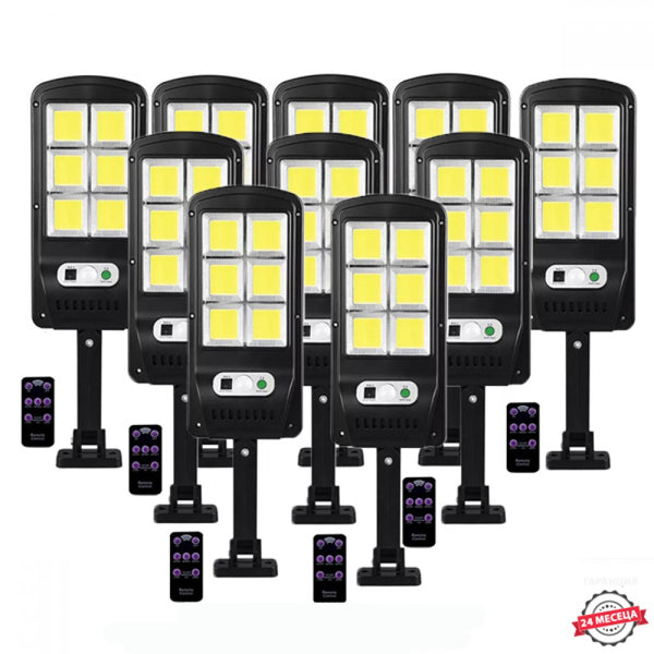 10бр.LED COB Соларна сензорна лампа 600W с дистанционно - Stivo.bg