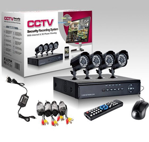 HD СИСТЕМА С 4 КАМЕРИ "CCTV" ПЪЛЕН КОМПЛЕКТ ЗА ВИДЕОНА БЛЮДЕНИЕ