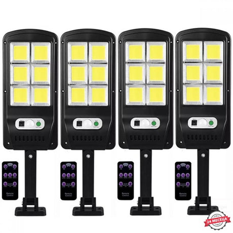 4бр.LED COB Соларна сензорна лампа 600W с дистанционно - Stivo.bg