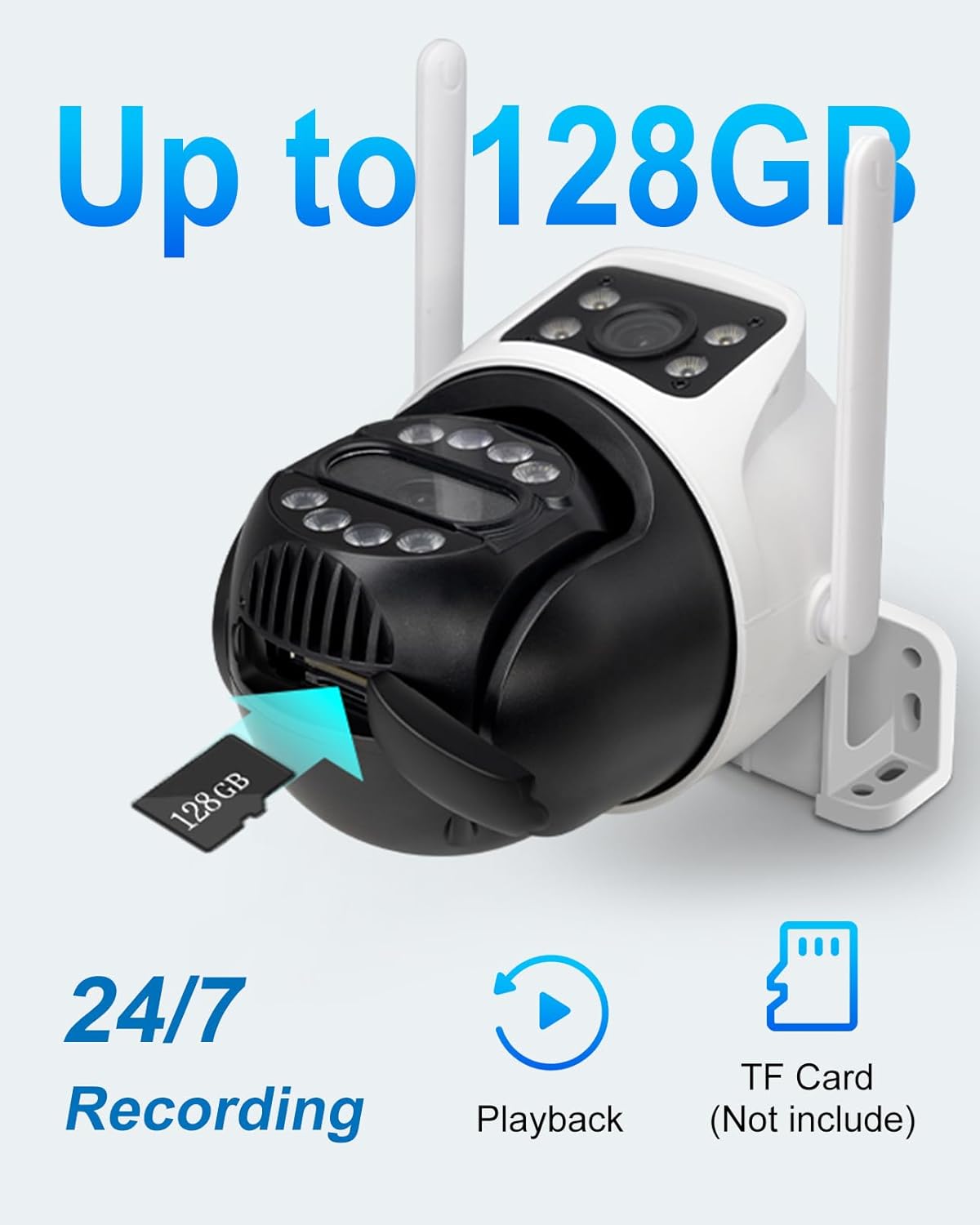 WiFi охранителна камера 3MP с 2 обектива, PTZ, нощно виждане