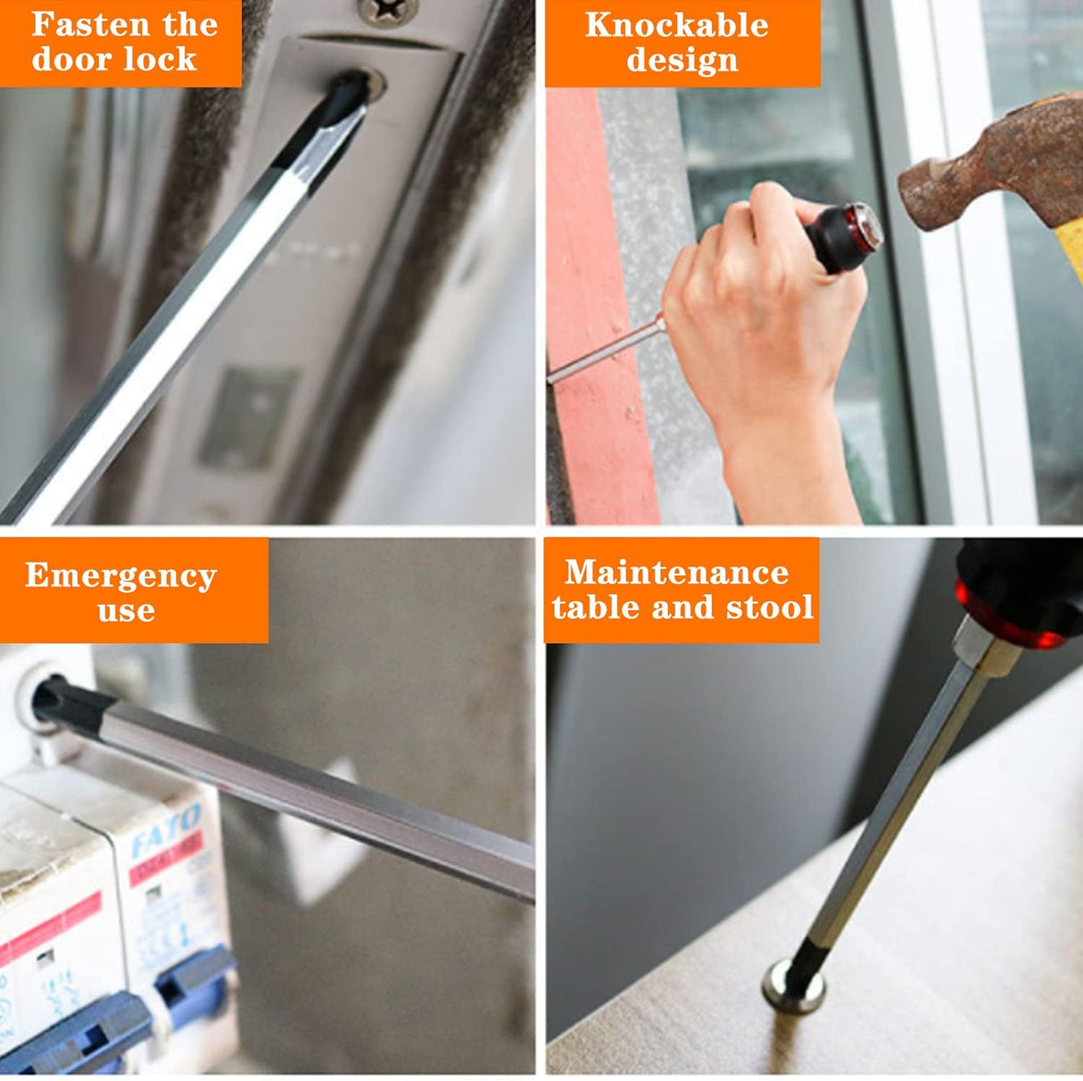 Set șurubelnițe cu impact, magnetizate, 7 piese, ergonomice