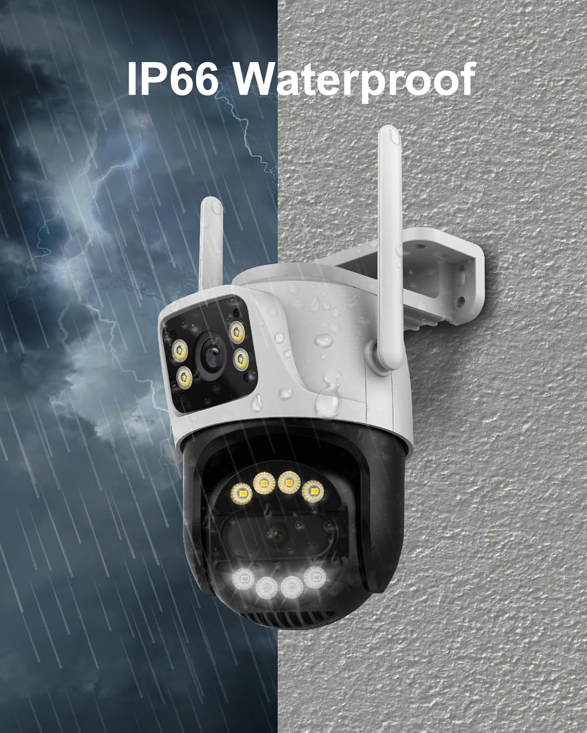 WiFi охранителна камера 3MP с 2 обектива, PTZ, нощно виждане