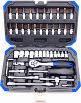 Гедоре комплект 46 части 1/4" Chrome Vanadium с тресщотка и битове