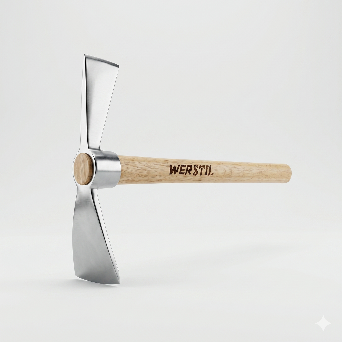 WERSTIL Градинска мотика 2 в 1 с дървена дръжка – ръчен инструмент за окопаване, плевене и обработка на почва