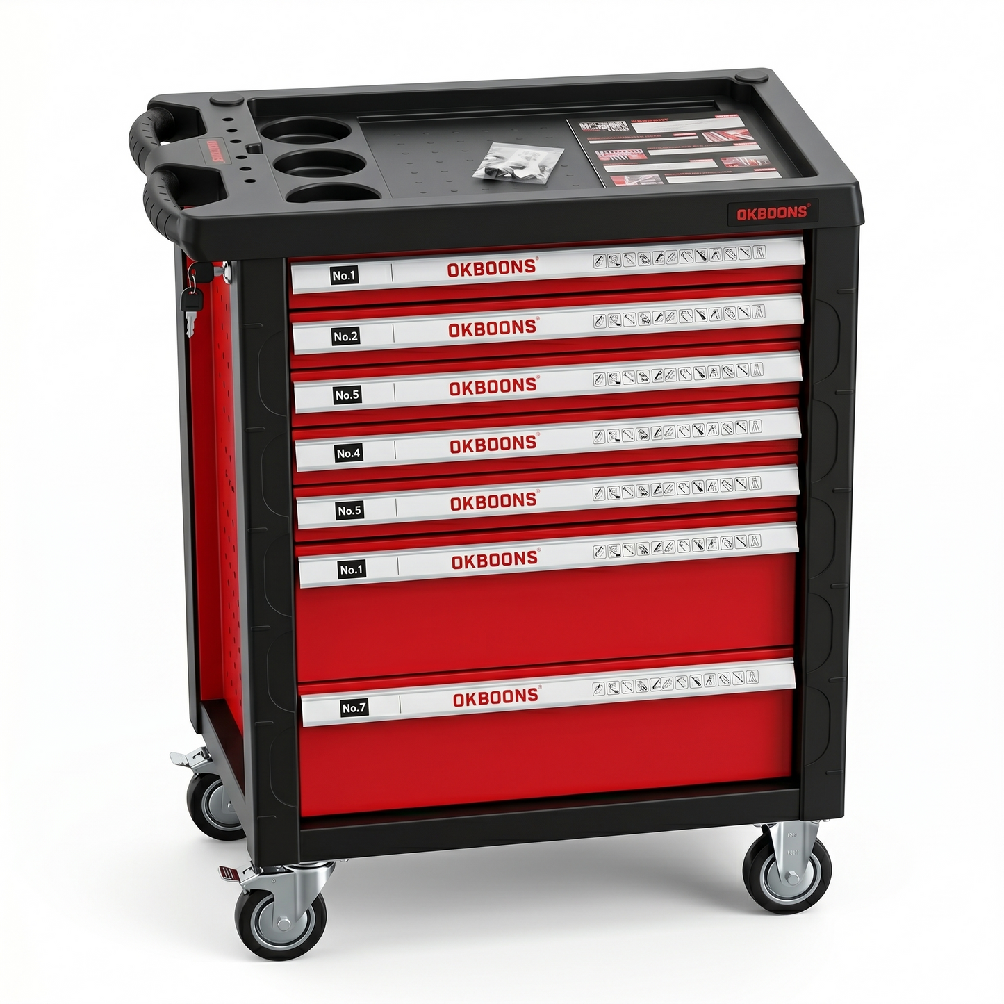 Шкаф с инструменти OKBOONS – 193 части 7 чекмеджета