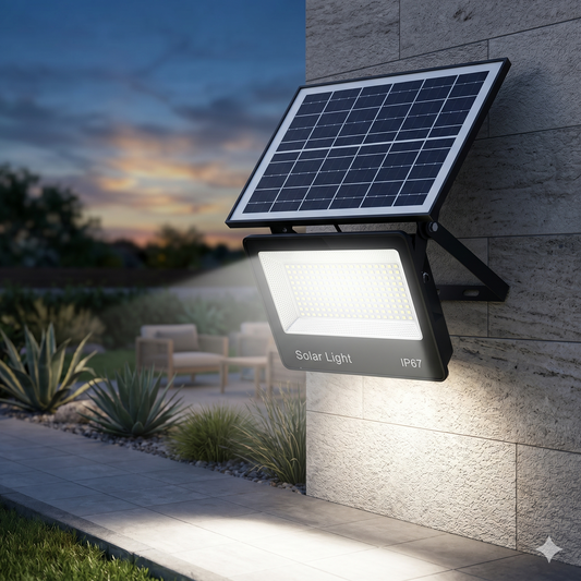 BK-185 Соларна стенна лампа с 200 LED, дистанционно управление