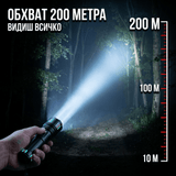 Тактически LED фенер KH-W513 1000lm Zoom + 18650 батерия + USB-C