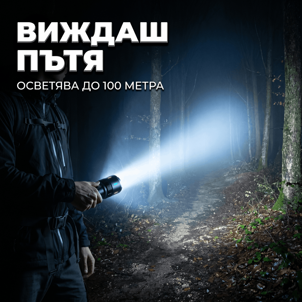 LED фенер BX-57 1000lm с powerbank, USB-C, IP66,