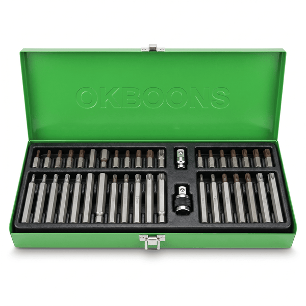 Битове за гайковерт OKBOONS 40 части — HEX, TORX, SPLINE, 30+75мм