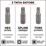Битове за гайковерт OKBOONS 40 части — HEX, TORX, SPLINE, 30+75мм