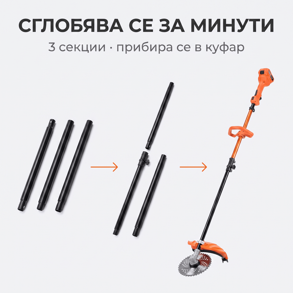 Акумулаторен Сглобяем Тример с Диск