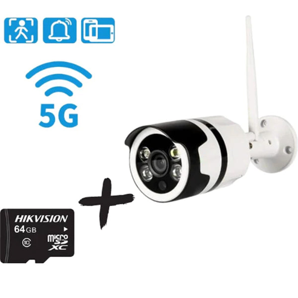 Безжична камера със звук и запис в нея на SD карта + SD карта памет 64ГБ