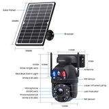 Соларна камера 6MP с 2 обектива, WiFi + 4G SIM, RGB сирена, 8 LED, IP66