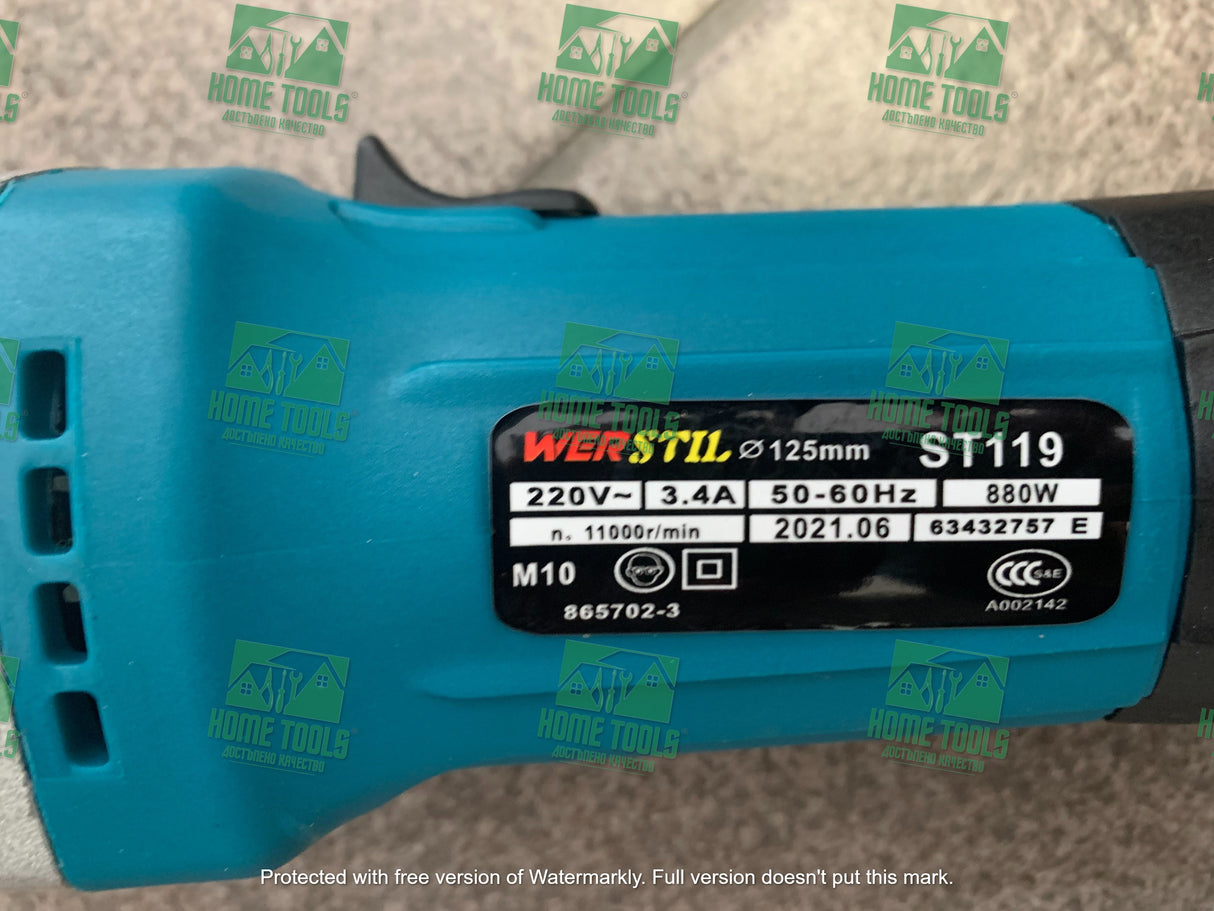 Ъглошлайф 125mm с Регулатор на Обороти 880W WERSTIL - Stivo.bg