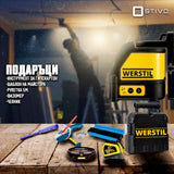 Лазерен нивелир WERSTIL , линеен с 2 лъча, 15 м, 0.3 мм/м + ПОДАРЪЦИ - Stivo.bg